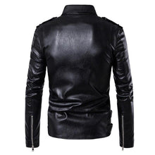 Load image into Gallery viewer, 2019 New design Motorcycle Bomber Leather Jacket Men Autumn Turn-down Collar Slim fit Male Leather Jacket Coats Plus Size M-5XL
