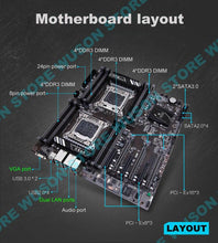 Load image into Gallery viewer, New arrival HUANANZHI dual X79-16D motherboard on sale built-in VGA video port 16 DIMMs RAM max up to 16*32G dual Giga LAN ports
