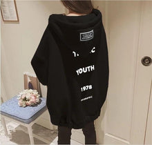 Load image into Gallery viewer, Raisevern New Women Thick Hoodie TRAGIC YOUTH Letter Print Coat Womens Fashion Zipper Jacket Loose Oversize Hooded Tops Dropship
