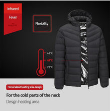 Load image into Gallery viewer, 2019 NEW Mens Heated Jackets Outdoor Coat USB Electric Battery Long Sleeves Heating Hooded Jackets Warm Winter Thermal Clothing
