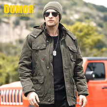Load image into Gallery viewer, 8XL Oumor Men Winter Long Casual Military Army Warm Jacket Parkas Coat Men Autumn Cotton Thick Fleece Pockets Cargo Parkas Men
