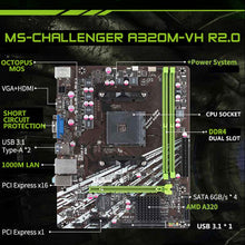 Load image into Gallery viewer, Original MAXSUN Challenger A320M - VH R2.0 AMD Motherboard AM4 mATX Dual Channel DDR4 1000M LAN SATA3.0 USB3.1 VGA HDMI
