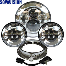 Load image into Gallery viewer, Headlight For Universal Motorcycle Parts 7" LED Motor Headlight 4.5" 4 1/2 inch Passing Light For Harley Touring Softail Classic
