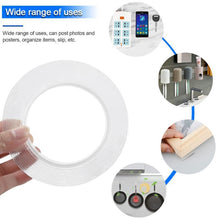 Load image into Gallery viewer, 3m Double Sided Tape Washable Reuse Nano Magic Tape Transparent No Trace Waterproof Adhesive Tape Nano Tape Clear
