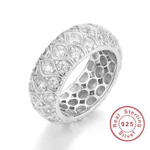 Load image into Gallery viewer, Hip Hop Jewelry Sparkling 925 Sterling Silver Rings For Women Men Luxury Hollow out Chain Pave SONA Diamond Ring set finger
