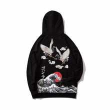 Load image into Gallery viewer, Hip Hop Streetwear Hoodies Men Harajuku Crane Embroidery Sweatshirt Japan Style Long Sleeve Fashion Autumn Pullover Hoodies Tops
