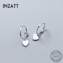 Load image into Gallery viewer, INZATT Authentic 925 Sterling Silver Heart Exquisite Hoop Earrings 2018 Fine Jewelry For Women Birthday party  Accessories Gift
