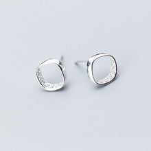 Load image into Gallery viewer, INZATT OL Style Simple Sqare Real 925 Sterling Silver Stud Earrings Chic Bright Crystal Women Fine Jewelry Accessories For Gift
