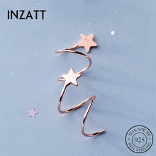 Load image into Gallery viewer, INZATT Real 925 Sterling Silve Star Wave Hoop Earrings For Fashion Women Party Minimalist Fine Jewelry 2019 Accessories
