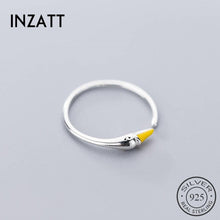 Load image into Gallery viewer, INZATT Real 925 Sterling Silver Minimalist Enamel Opening Ring For Fashion Women Unique Design Swan Ring Fine Jewelry Accessorie
