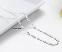 Load image into Gallery viewer, Italy Made Slim 925 Sterling Silver Figaro Chains Choker Necklace Women Jewelry kolye collier collares ketting collane 35-70cm
