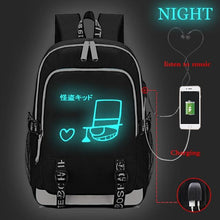 Load image into Gallery viewer, Japanese Cartoon Detective Conan Backpack Teenagers Student Schoolbags Children Luminous Travel Backpack USB Charging Backpack
