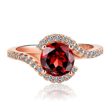 Load image into Gallery viewer, Jellystory Classic Ring for Women with 7*7mm Round shaped Emerald Ruby Zircon Gemstones 925 Silver Jewellery Wedding Party Gifts

