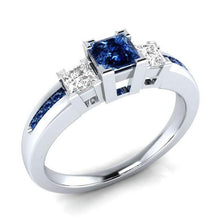 Load image into Gallery viewer, Jellystory Classic Women Ring 925 Silver with Sapphire Emerald Amethyst Gemstone Jewelry Wedding Party Gifts size 6-10 wholesale
