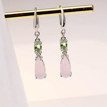 Load image into Gallery viewer, Jellystory Fashion 925 silver Earrings with Water drop Shape Pink Gemstone Emerald Earring for Women Wedding Party Gifts jewelry
