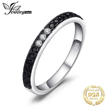 Load image into Gallery viewer, JewelryPalace Genuine Black Spinel Ring 925 Sterling Silver Rings for Women Wedding Rings Eternity Band Silver 925 Fine Jewelry

