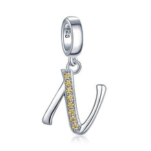 Load image into Gallery viewer, JewelryPalace Initial 925 Sterling Silver Beads Charms For Bracelet Silver 925 original Beads Jewelry Making Pendant Necklace

