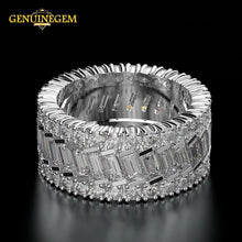 Load image into Gallery viewer, Jewepisode 100% Pure 925 Sterling Silver Created Moissanite Circle Finger Rings for Women Engagement Jewelry Christmas Gifts
