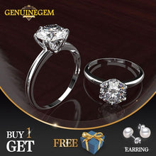 Load image into Gallery viewer, Jewepisode Classic Created Moissanite Wedding Engagement Rings for Women 100% Real 925 Sterling Silver Ring New Fashion Jewelry
