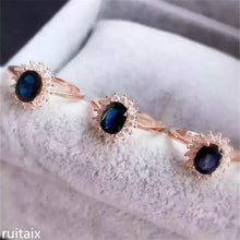 Load image into Gallery viewer, KJJEAXCMY fine jewelry 925 Pure silver inlay natural sapphire women's beautiful ring inlay jewelry
