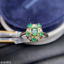 Load image into Gallery viewer, KJJEAXCMY fine jewelry natural Emerald 925 sterling silver new women ring support test popular
