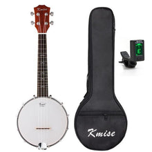 Load image into Gallery viewer, Kmise Ukulele Banjo Concert Ukelele 4 String Uke 23 inch Sapele Polyester Film Drumhead with Gig Bag Tuner
