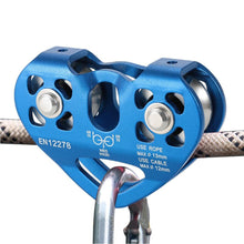 Load image into Gallery viewer, Lixada 30kN Cable Trolley Pulley with Ball Bearing Outdoor Rock Ice Climbing Accessories Caving Rescue Aluminum Alloy Pulley
