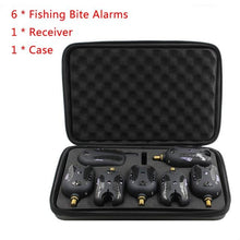Load image into Gallery viewer, Lixada 5 Size Wireless Electronic Fishing Bite Alarm Set Fishing Receiver Sound Alert Kit Led Alarm Indicator With Zippered Case
