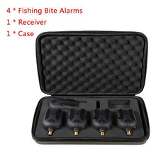 Load image into Gallery viewer, Lixada 5 Size Wireless Electronic Fishing Bite Alarm Set Fishing Receiver Sound Alert Kit Led Alarm Indicator With Zippered Case
