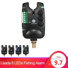 Load image into Gallery viewer, Lixada 6 LEDs Fishing Alarm Water Resistant Adjustable Tone Volume Sensitivity Sound Alert Fishing Bite Alarm for Carp Fishing

