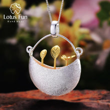 Load image into Gallery viewer, Lotus Fun Real 925 Sterling Silver Handmade Fine Jewelry My Little Garden Design Pendant without Necklace for Women  Acessorios
