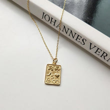 Load image into Gallery viewer, LouLeur 925 sterling silver  pattern rectangle pendant necklace simple image gold necklace for women silver jewelry for charms
