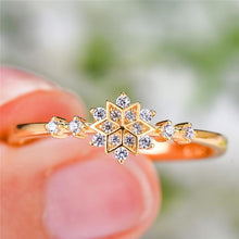 Load image into Gallery viewer, Luxury Female Flower Snowflake Ring 100% Real 925 Sterling Silver Wedding Band Ring Promise Love Engagement Rings For Women
