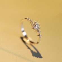Load image into Gallery viewer, Luxury Female Flower Snowflake Ring 100% Real 925 Sterling Silver Wedding Band Ring Promise Love Engagement Rings For Women
