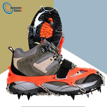 Load image into Gallery viewer, M/L Size Crampons 12 Teeth Outdoor Mountaineering Hiking Antislip Ice Snow Shoe Spikes Shoe Crampons Skidproof High Quality
