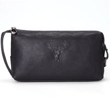 Load image into Gallery viewer, MISFITS new genuine leather cosmetic case for men fashion deer head designer makeup bags small toiletry bag travel male wash bag

