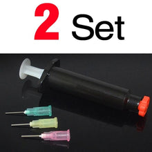 Load image into Gallery viewer, MNFT 2 Sets 5CC / ML Black for UV Epoxy Cure Syringe 3 Needle Nozzles Kit point glue for Fly Tying Flies Clear Glue Coating Tool
