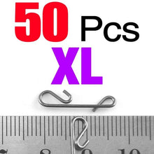 Load image into Gallery viewer, MNFT 50Pcs/Pack Braid Knotless Connectors Fishing Line Wire Connector Fishing Barrel Swivel Accessory Pesca Tackle Tool Lure Kit
