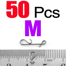 Load image into Gallery viewer, MNFT 50Pcs/Pack Braid Knotless Connectors Fishing Line Wire Connector Fishing Barrel Swivel Accessory Pesca Tackle Tool Lure Kit
