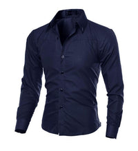 Load image into Gallery viewer, Mens Shirts Autumn Smart Casual Masculino Plaid Fashion Shirts No Ironing Slim Long Sleeve Formal Wear Hombre Male MOOWNUC 5XL
