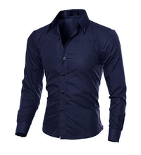 Load image into Gallery viewer, Mens Shirts Autumn Smart Casual Masculino Plaid Fashion Shirts No Ironing Slim Long Sleeve Formal Wear Hombre Male MOOWNUC 5XL
