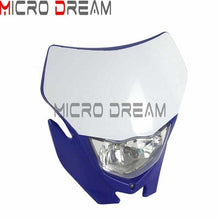 Load image into Gallery viewer, Motocross Halogen Headlight Mask 12v H4 Head Light Fairing Universal Headlamp for Yamaha WR YZ TTR WRF 85 125 250 250X 425 450
