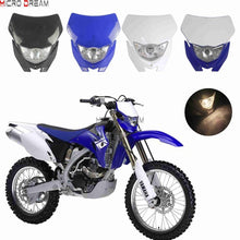 Load image into Gallery viewer, Motocross Halogen Headlight Mask 12v H4 Head Light Fairing Universal Headlamp for Yamaha WR YZ TTR WRF 85 125 250 250X 425 450
