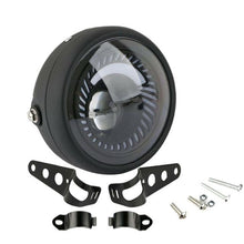 Load image into Gallery viewer, Motorcycle Cafe Racer Bobber 6.5 Inch Led Headlight Spiral White Side Mount Bracket
