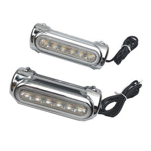 Load image into Gallery viewer, Motorcycle Crash Bars LED Highway Bar Switchback Driving Light/turn signal light For Harley bike Touring Victory Black/Chrome
