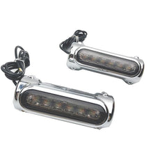 Load image into Gallery viewer, Motorcycle Crash Bars LED Highway Bar Switchback Driving Light/turn signal light For Harley bike Touring Victory Black/Chrome
