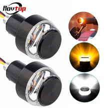Load image into Gallery viewer, Motorcycle LED Handlebar End Turn Signal Light DC 12V White Yellow Flasher Handle Grip Bar Blinker Side Marker Lamp Z15
