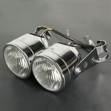 Load image into Gallery viewer, Motorcycle Twin Front Headlight lamp W/ Bracket For Harley Street Fat Boy Dual Sport Dirt Bikes Street Fighter Naked Cafe Racer

