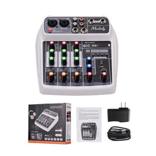 Load image into Gallery viewer, Muslady AI-4 Compact Sound Card Mixing Console Digital Audio Mixer BT MP3 USB Input +48V Phantom Power for Music Recording
