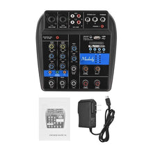 Load image into Gallery viewer, Muslady S-1 Portable 4-Channel BT Mixing Console Digital Audio Mixer Built-in Reverb Effects +48V Phantom Power
